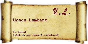 Uracs Lambert névjegykártya